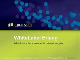 WhiteLabel Erlang
Adventures in the undocumented wilds of inet_dns
 