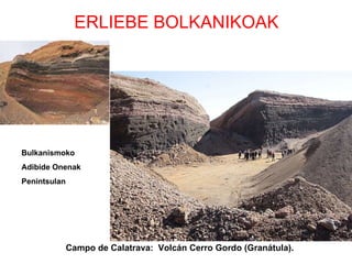 ERLIEBE BOLKANIKOAK Campo de Calatrava:  Volcán Cerro Gordo (Granátula).  Bulkanismoko  Adibide Onenak  Penintsulan 