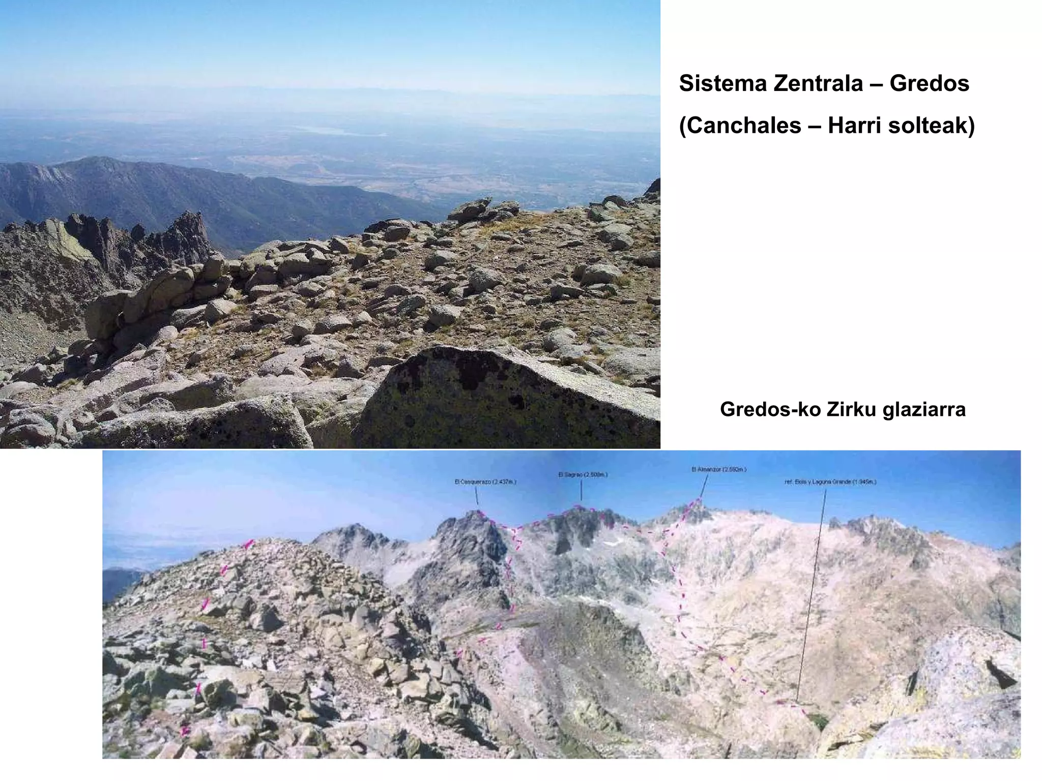 Sistema Zentrala – Gredos  (Canchales – Harri solteak) Gredos-ko Zirku glaziarra 
