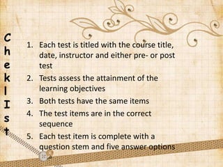 Pre and Post Assestment | PPTX
