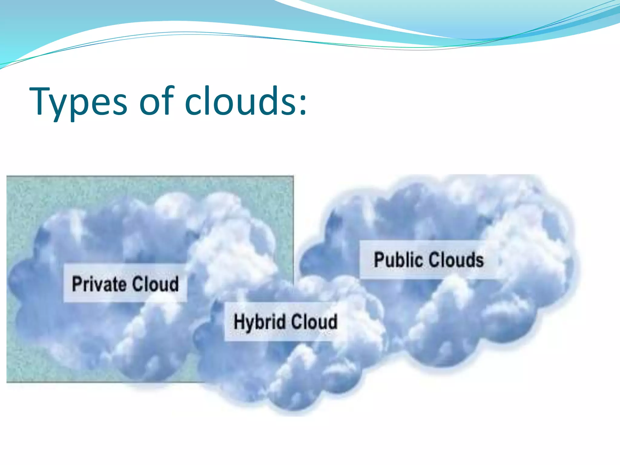 Types of clouds:
 