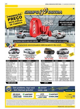 2 4 JORNAL ERMELINO & PONTE RASA - 2a
. QUINZENA DE MAIO 2015
 