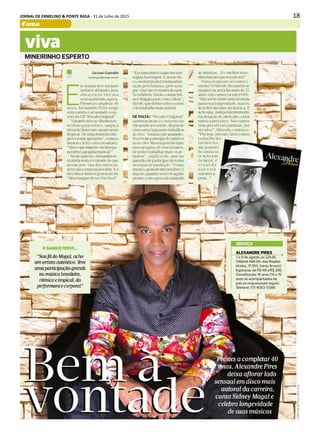 18JORNAL DE ERMELINO & PONTE RASA - 31 de Julho de 2015
Fama
 