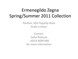 ermenegildo zegna sample sale
