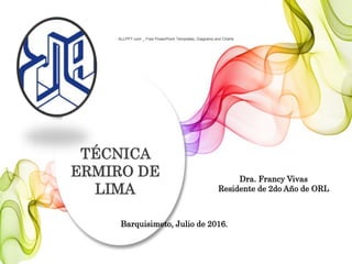 ALLPPT.com _ Free PowerPoint Templates, Diagrams and Charts
TÉCNICA
ERMIRO DE
LIMA
Barquisimeto, Julio de 2016.
Dra. Francy Vivas
Residente de 2do Año de ORL
 