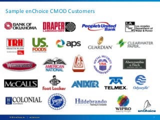 7© 2014 enChoice, Inc. | enchoice.com
Sample enChoice CMOD Customers
 