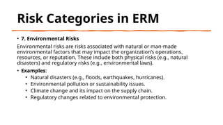 Environmental Risk Management Examples Enterprise Risk Management Notes Summary | PPTX