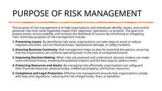 Why Risk Management Goals Enterprise Risk Management Notes Summary | PPTX