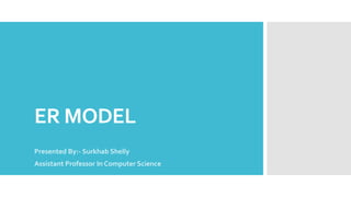 ER MODEL
Presented By:- Surkhab Shelly
Assistant Professor In Computer Science
 