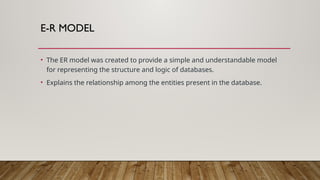 Entity Relationship MODEL in Database Management.pptx