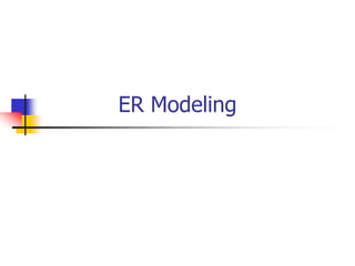 ER Modeling
 