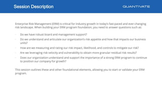 ERM Program Fundamentals for Success in the Banking Industry