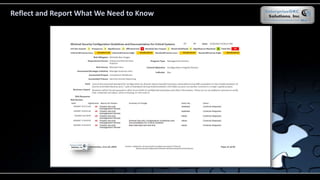 Reflect and Report What We Need to Know
 