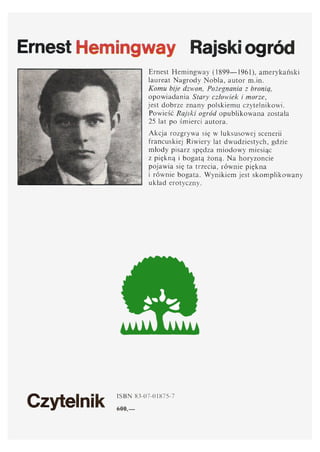 Ernest hemingway   rajski ogród