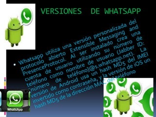 VERSIONES DE WHATSAPP
 
