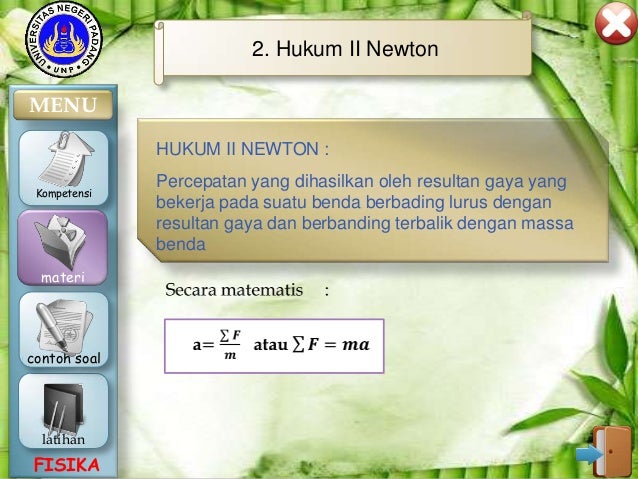 Contoh-contoh Penerapan Hukum Newton 1 - Contoh M