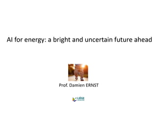 AI for energy: a bright and uncertain future ahead
Prof. Damien ERNST
 