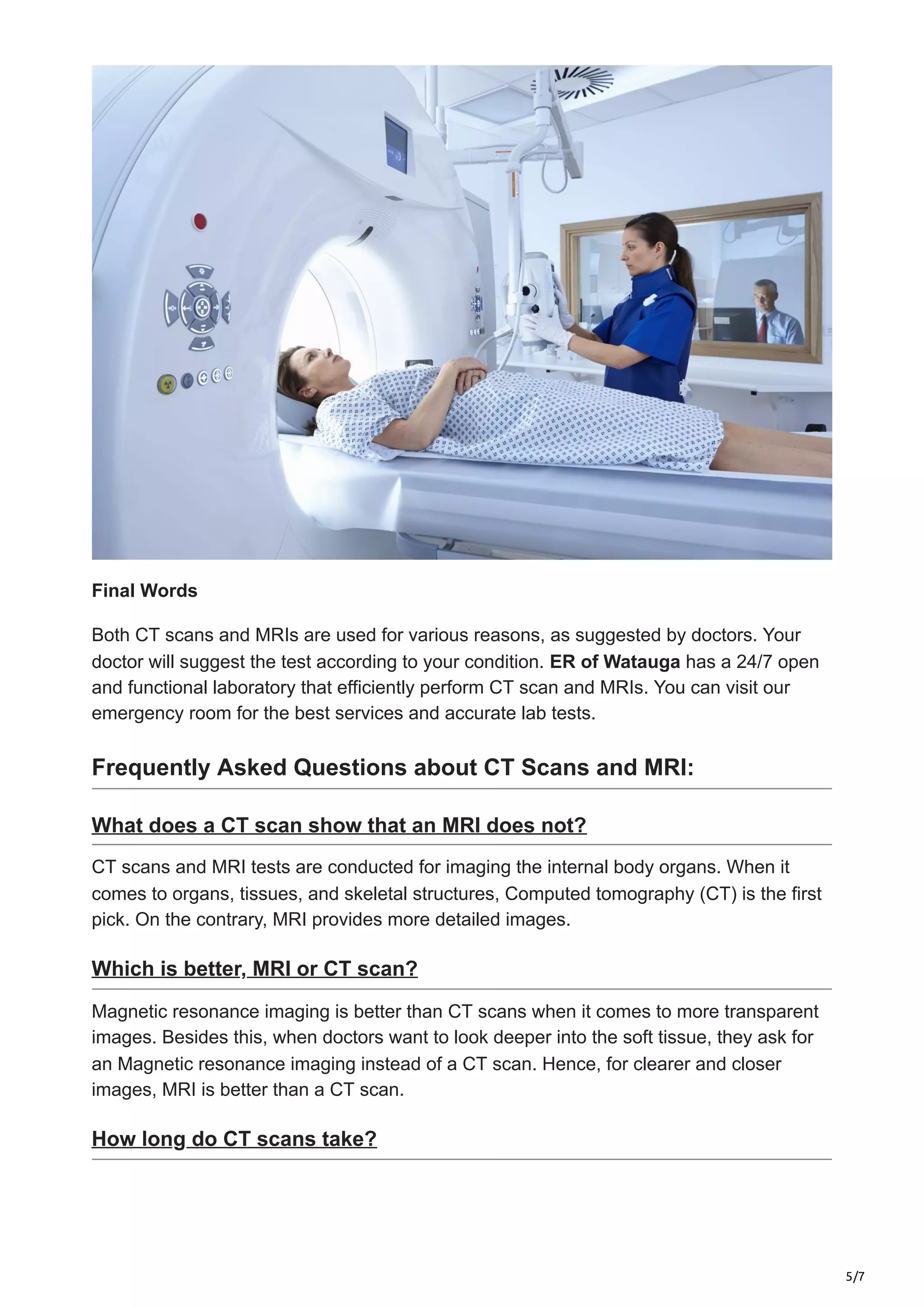 Difference between CT scan and MRI | PDF