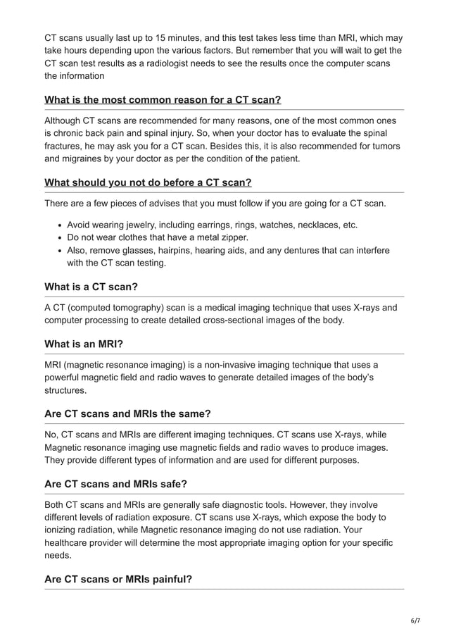 Difference Between CT Scan And MRI PDF Difference between ct scan and mri pdf