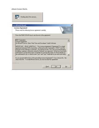 eRoom Installation Screen Shots
