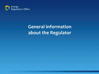 General information 
about the Regulator 
 