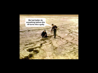 We had better do
something before this
 rill turns into a gully.
 