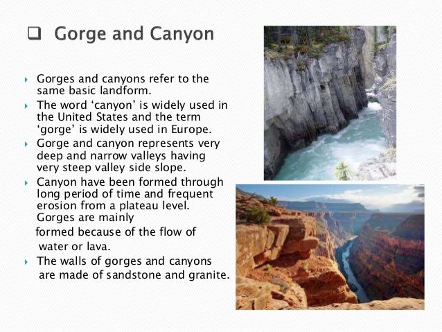 erosional and depositional landforms how do canyons form