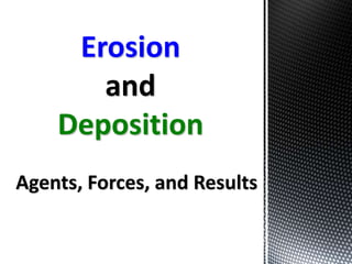 Agents, Forces, and Results
Erosion
Deposition
 