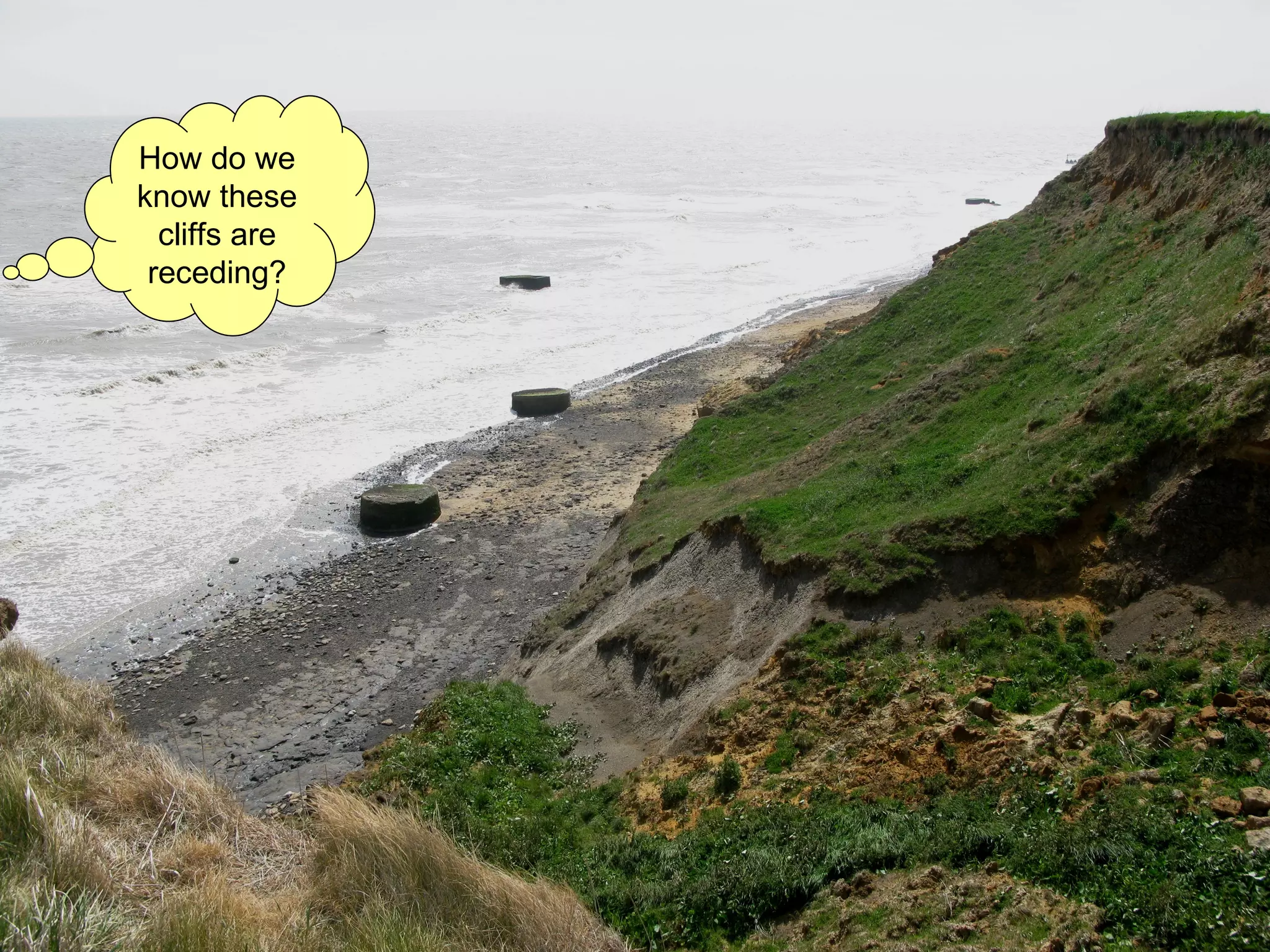 How do we know these cliffs are receding? 