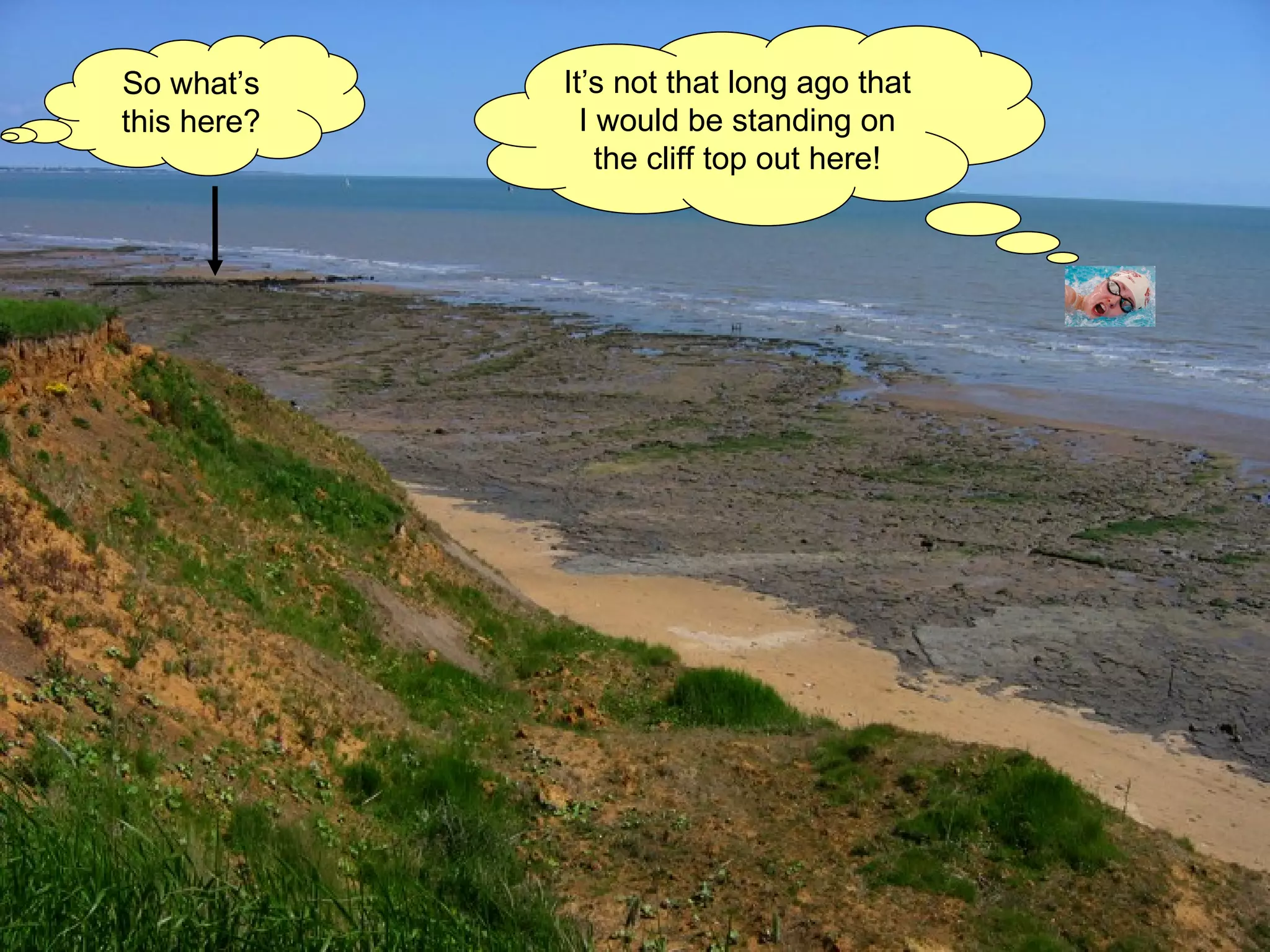 So what’s this here? It’s not that long ago that I would be standing on the cliff top out here! 