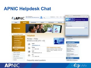 APNIC Helpdesk Chat
 