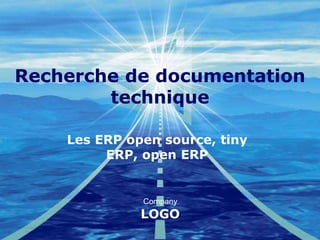 Recherche de documentation technique Les ERP open source, tiny ERP, open ERP 