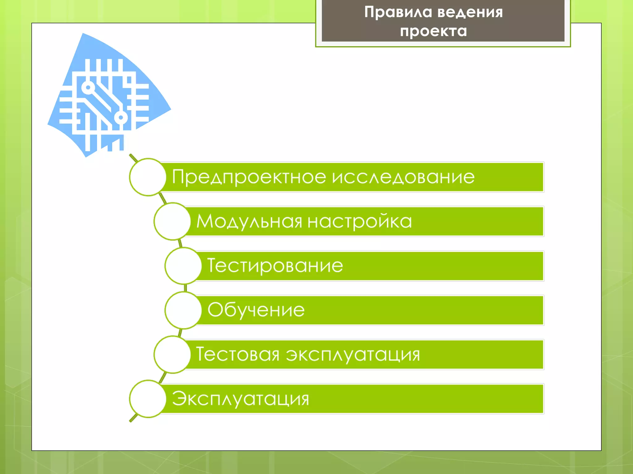 Правила ведения
   проекта
 