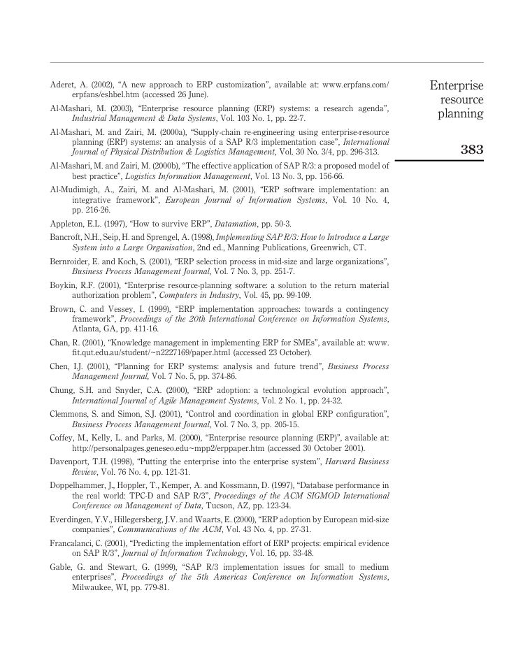 Enterprise resource planning research paper