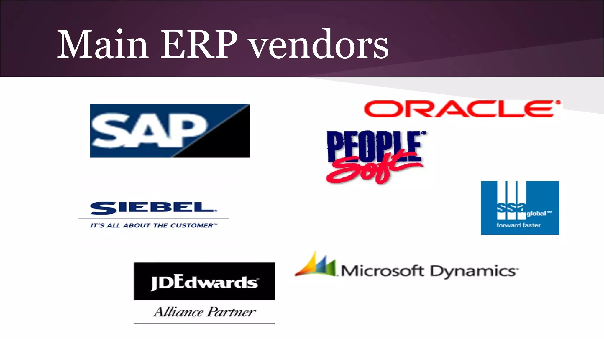 Main ERP vendors
 