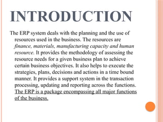 ERP.pptx for M.Com students in the Subject MIS | PPTX