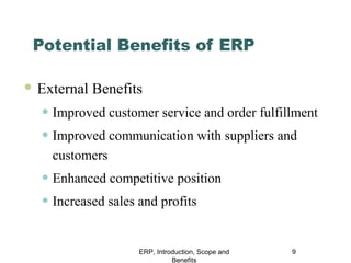scope and benefits of erp