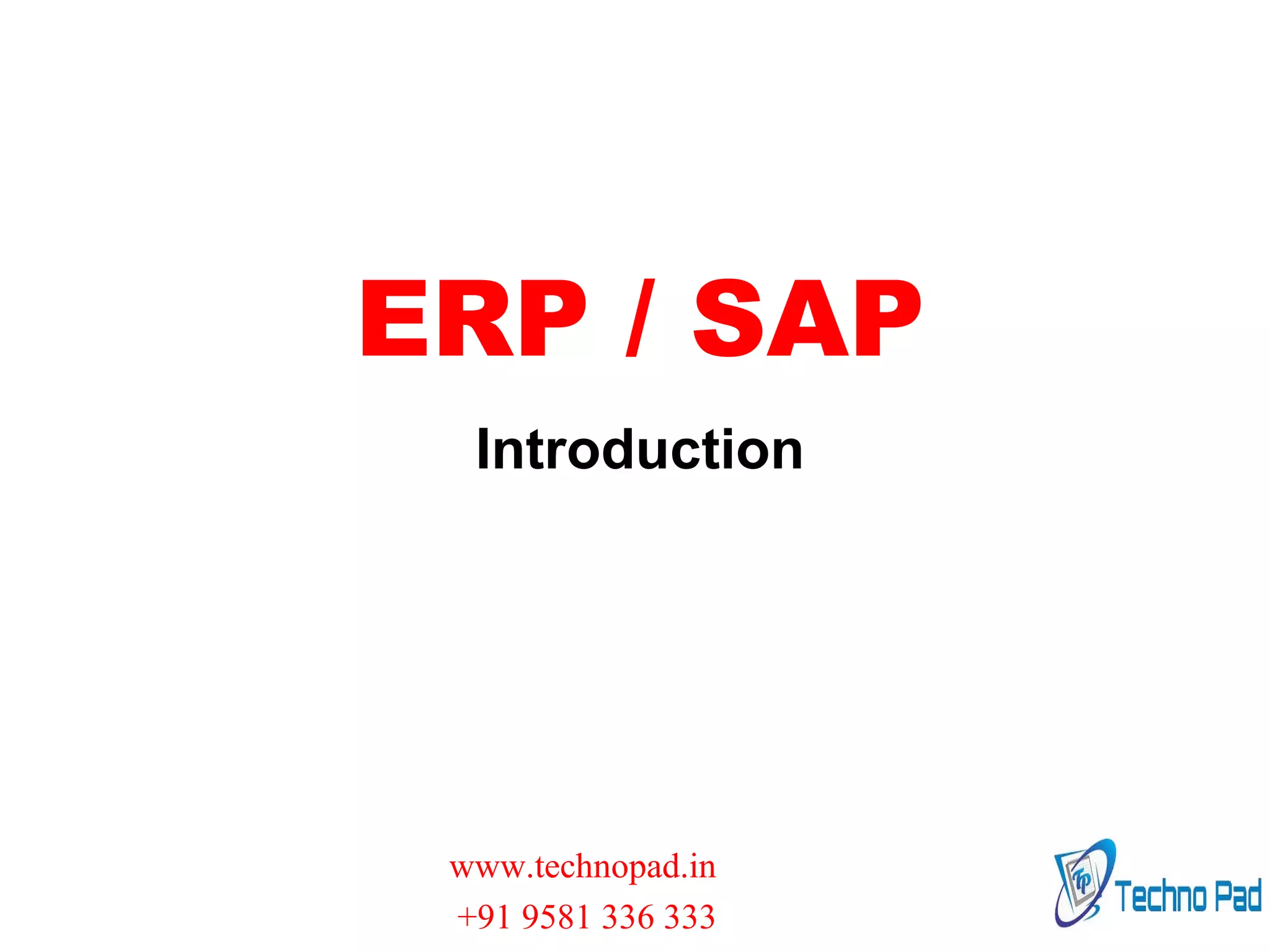 Erp sap technopad | PPT