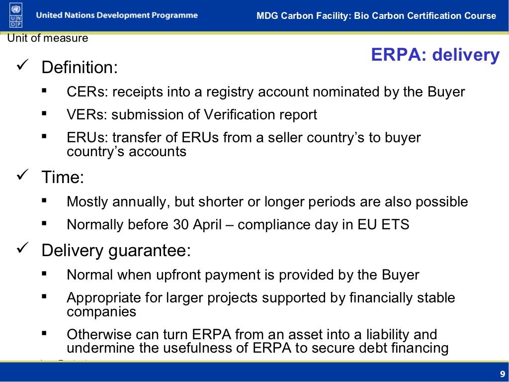 Emission Reduction Purchase Agreement (ERPA) Buying and Selling Car…