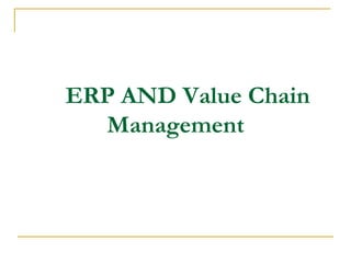 ERP AND Value Chain
Management
 