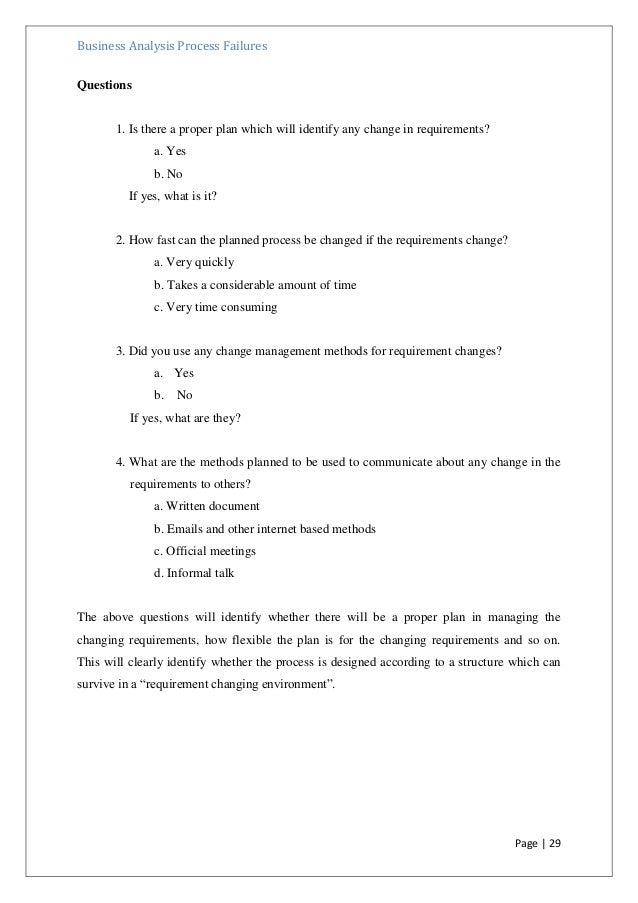business requirements questionnaire template a questionnaire for identify failures in business analysis business requirements questionnaire template a questionnaire for identify failures in business analysis