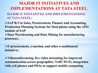 Erp case study on tata steel | PPTX