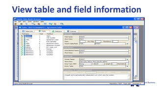 View table and field information