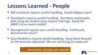   SAP Database (Saphir)4. Lessons learned & benefits?