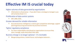 There are lots of benefitsRequirements gathering … leading to focused evaluation and good configurationData migration / take on … from clear definitions, accountabilities and high qualityMaster Data alignment … facilitating establishment of master data single version of truthData lineage … driving down the cost of integrationReporting … and reporting environment optimizationIntegration within overall Information Architecture … improving the overall understanding of the business and leading to business agility….. always stay focused on the business objectives when modelling