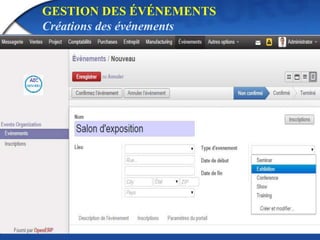 GESTION DES ÉVÉNEMENTS 
Créations des événements 
 