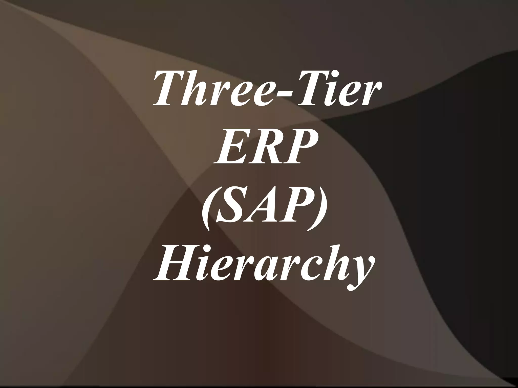Three-Tier
ERP
(SAP)
Hierarchy
 