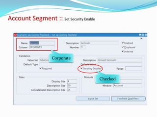 Account Segment :: Set Security Enable




                   Corporate



                                         Checked
 