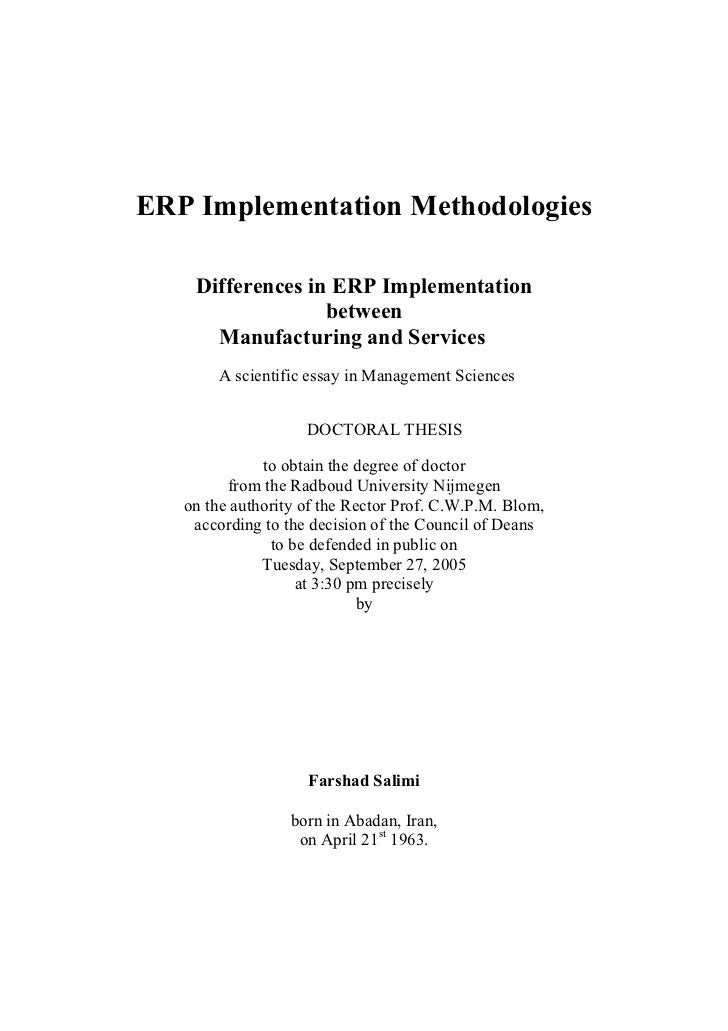 Doctoral thesis erp