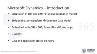 Erp implementation process and introduction to dynamics 365 | PPT